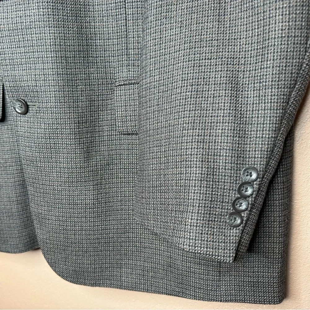 Oscar De La Renta Herringbone Classic Sport Coat Blazer Men's 44R 100% Wool